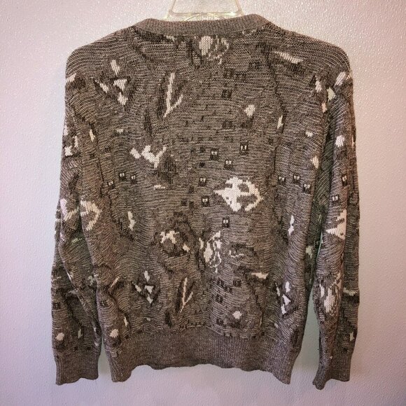 Reed St James Mens Medium Gray Beige Geometric Knit Pullover Sweater Size M VTG - Picture 7 of 8